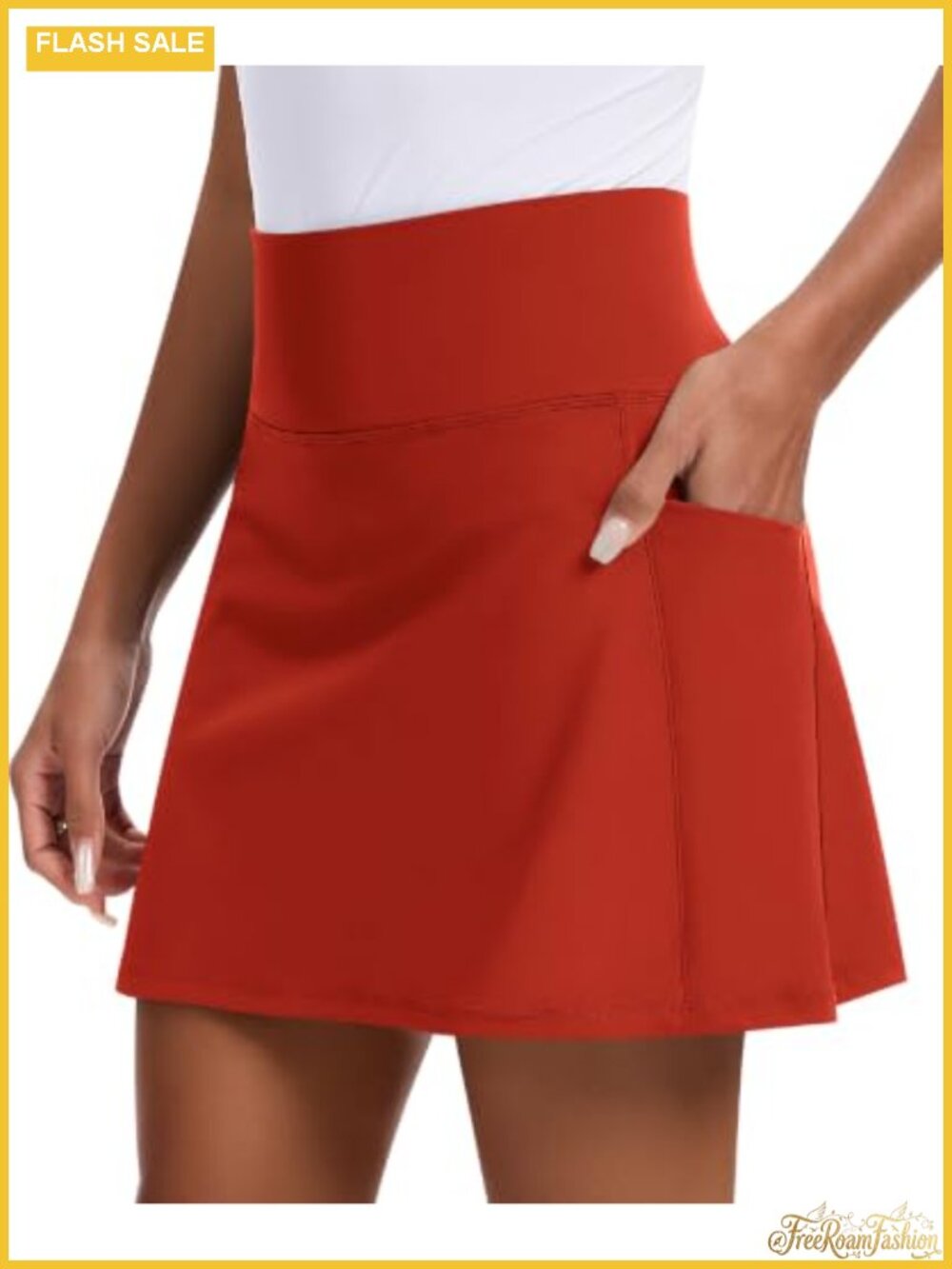 Women's Golf Skort with Pockets 16" A-Line Tennis Skirt Built-in Shorts